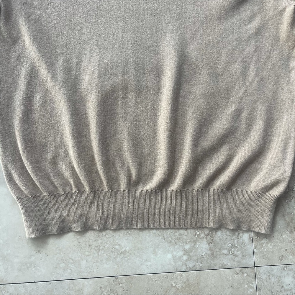 Polo by Ralph Lauren Tan Cream Nude Long Sleeve V Neck Sweater Men’s Size L. S - Picture 3 of 8